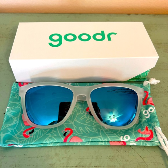 goodr Accessories Goodr Clear Sunglasses With Blue Chrome Lense